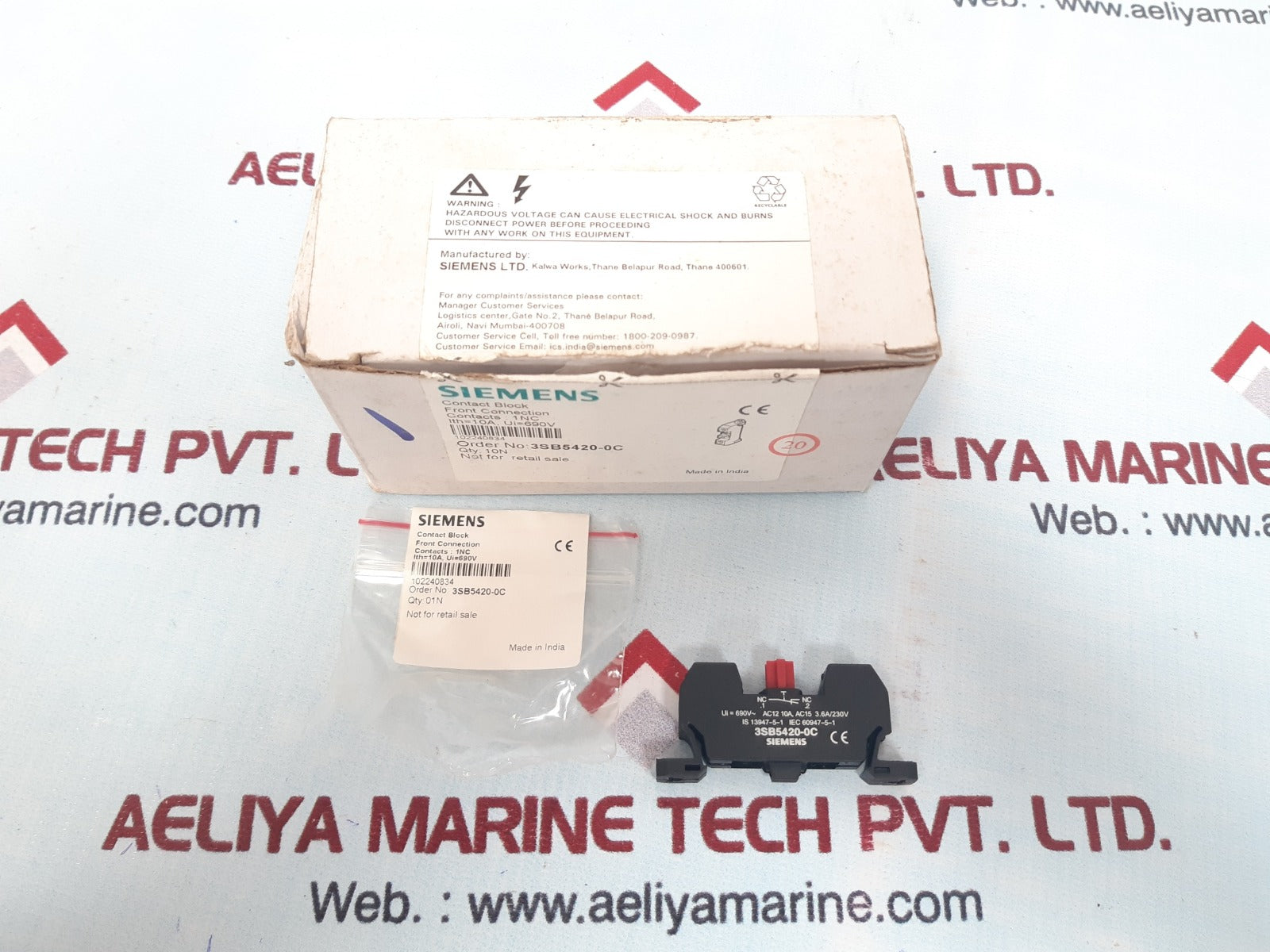 Set of 10x Siemens 3sb5420-0c contact block