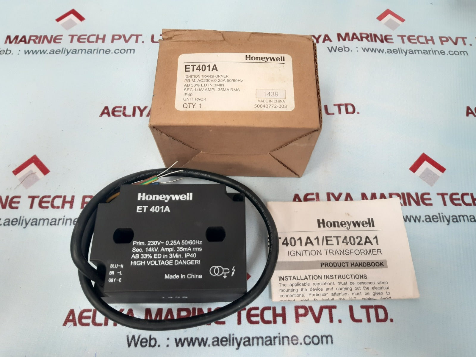 Honeywell et 401a ignition transformer 230v~0.25a
