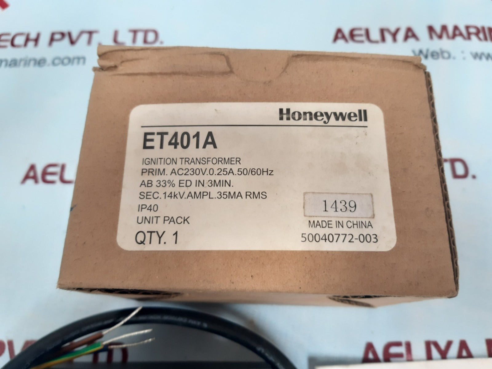Honeywell et 401a ignition transformer 230v~0.25a