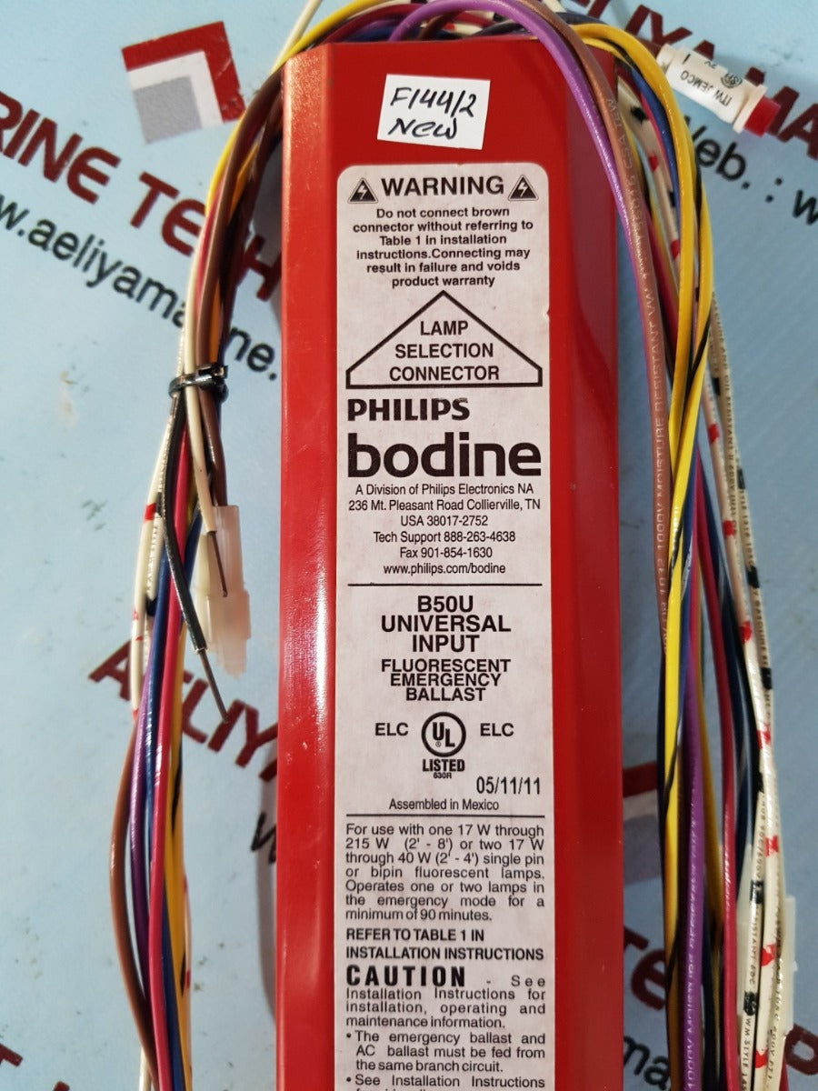 Philips bodine b50u fluorescent emergency ballast
