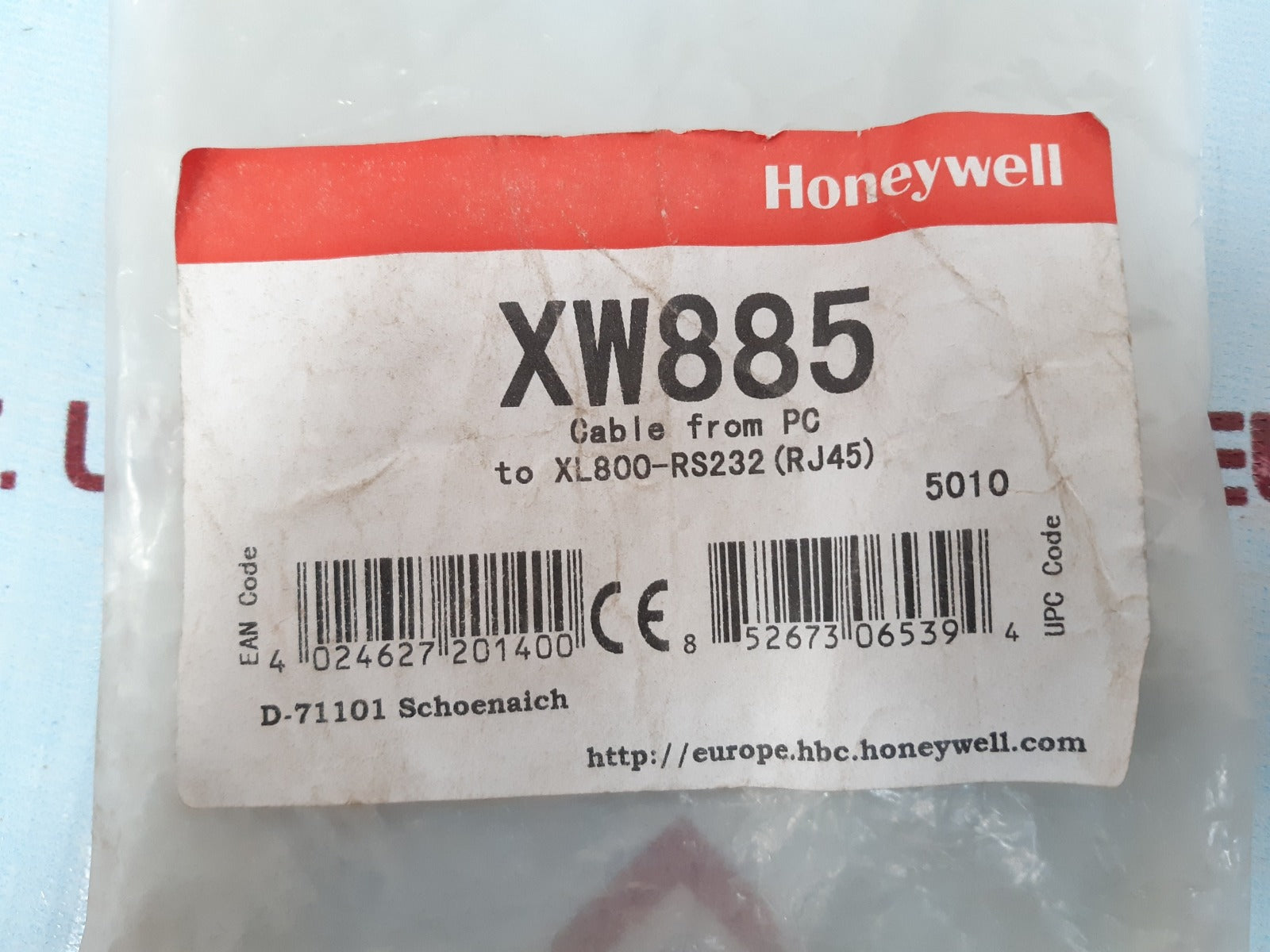 Honeywell xw885 to xl800-rs232 cable