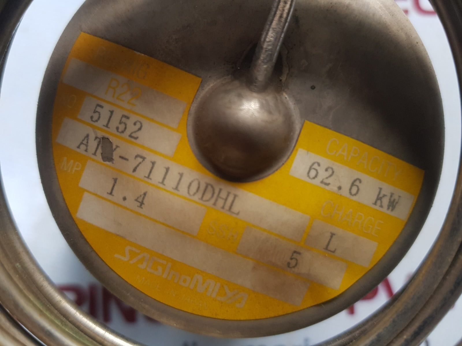 Saginomiya atx-71110dhl expansion valve capacity 62.6kw