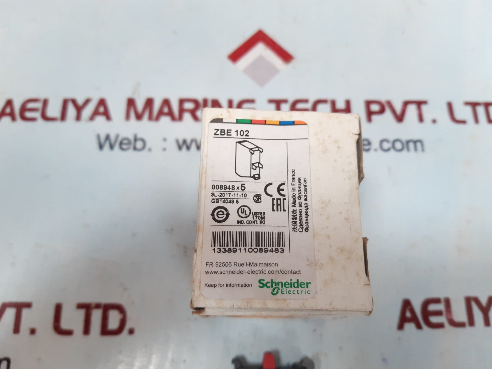 Set of 5x Schneider/telemecanique zbe-102 auxiliary contact block