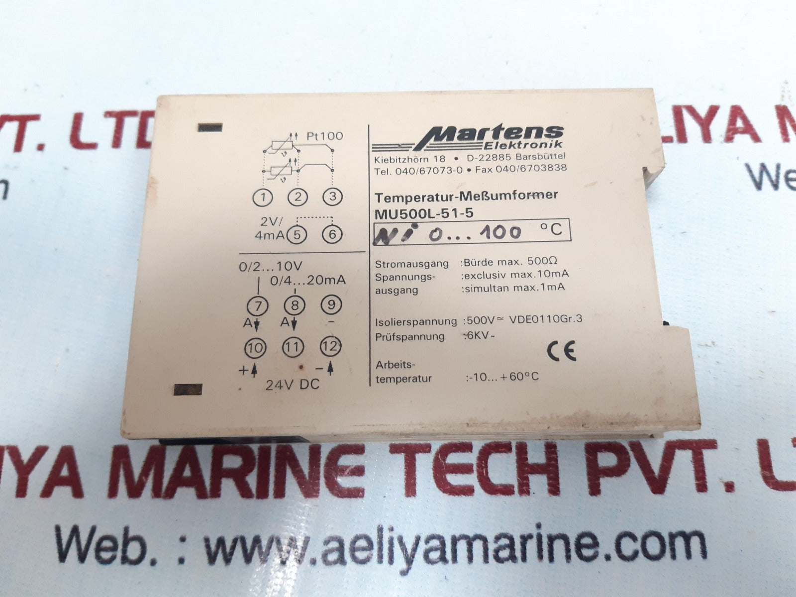 Martens mu500l-51-5 temperatur transmitter