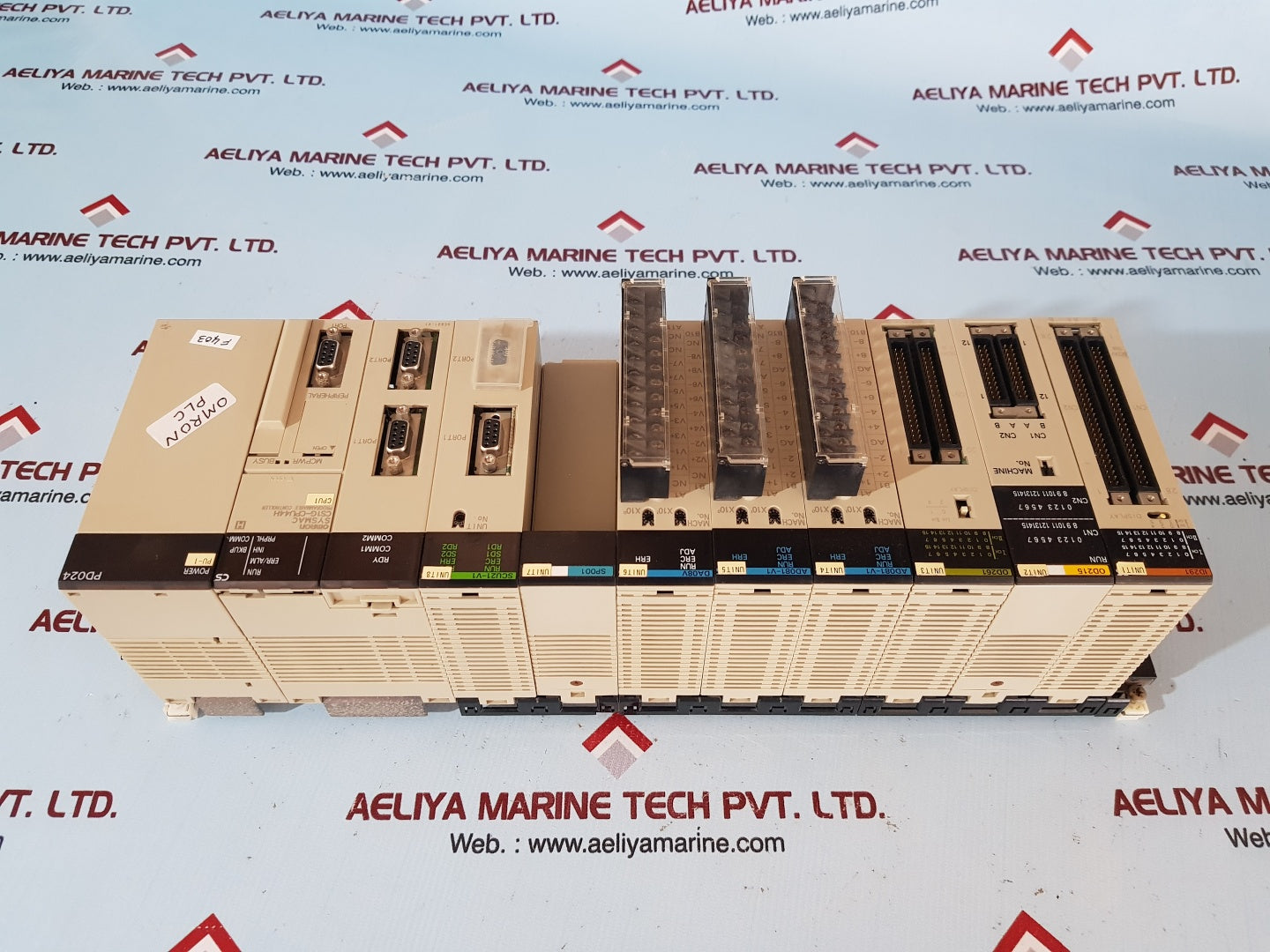 Omron cs1g-cpu44h,id291,od215,od261,ad081-v1,da08v,sp001,scu21-v1,pd024 rack