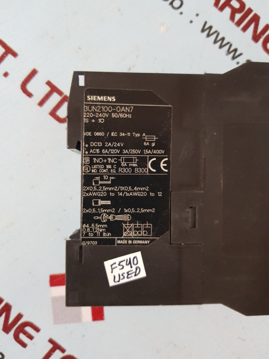 Siemens 3un2100-0an7 thermistor protection relay