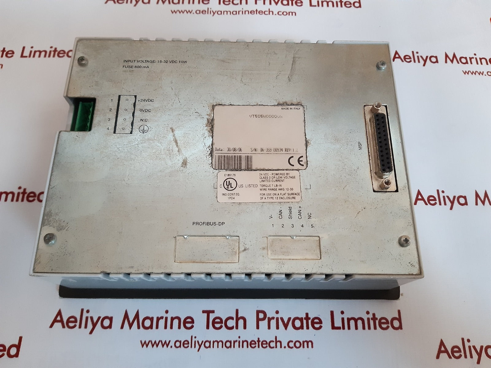 Vt505w00000n operator panel