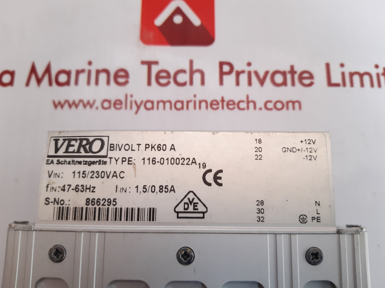 Vero 116-010022a power supply monovolt pk60 a