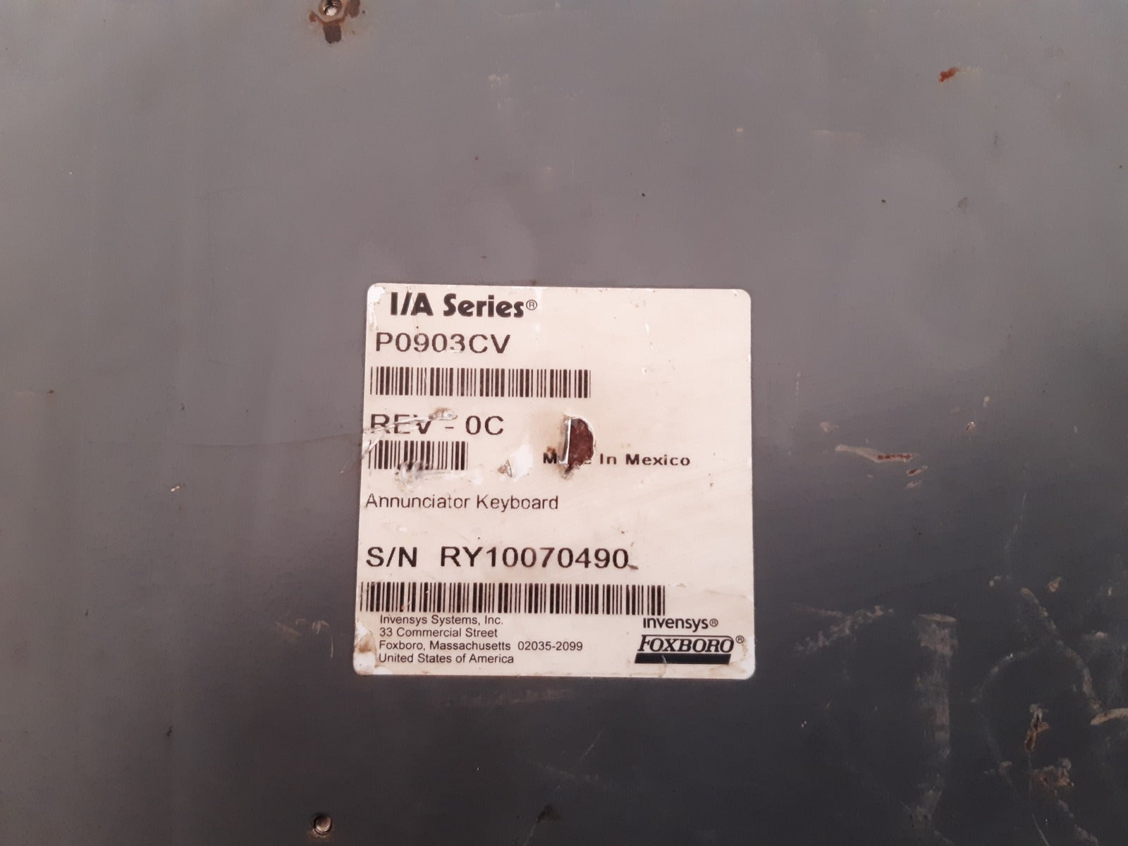 Foxboro p0903cv rev 0c annunciator keyboard