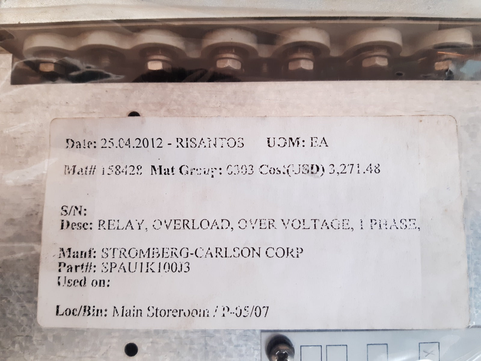 Stromberg spau 1k100j3 single phase time relay