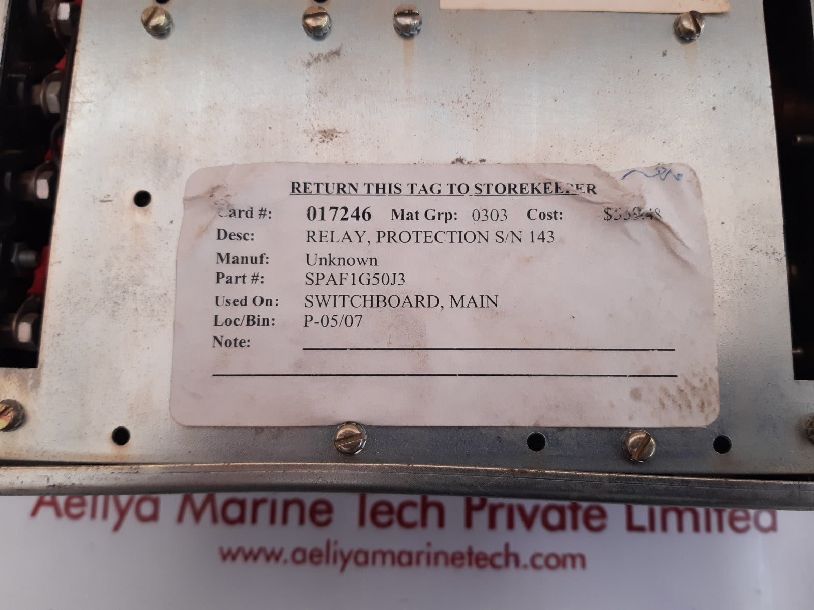 Stromberg spaf1g50j3 protection relay