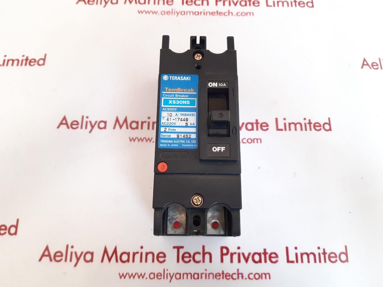 Terasaki xs30ns 2pole circuit breaker 10a ac600v