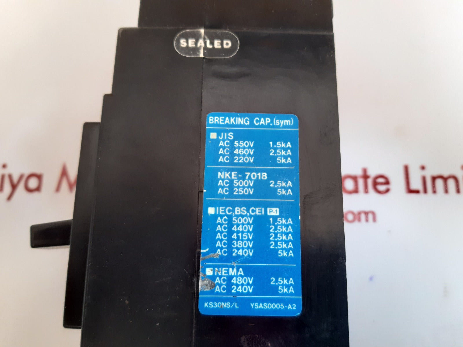 Terasaki xs30ns 2pole circuit breaker 10a ac600v