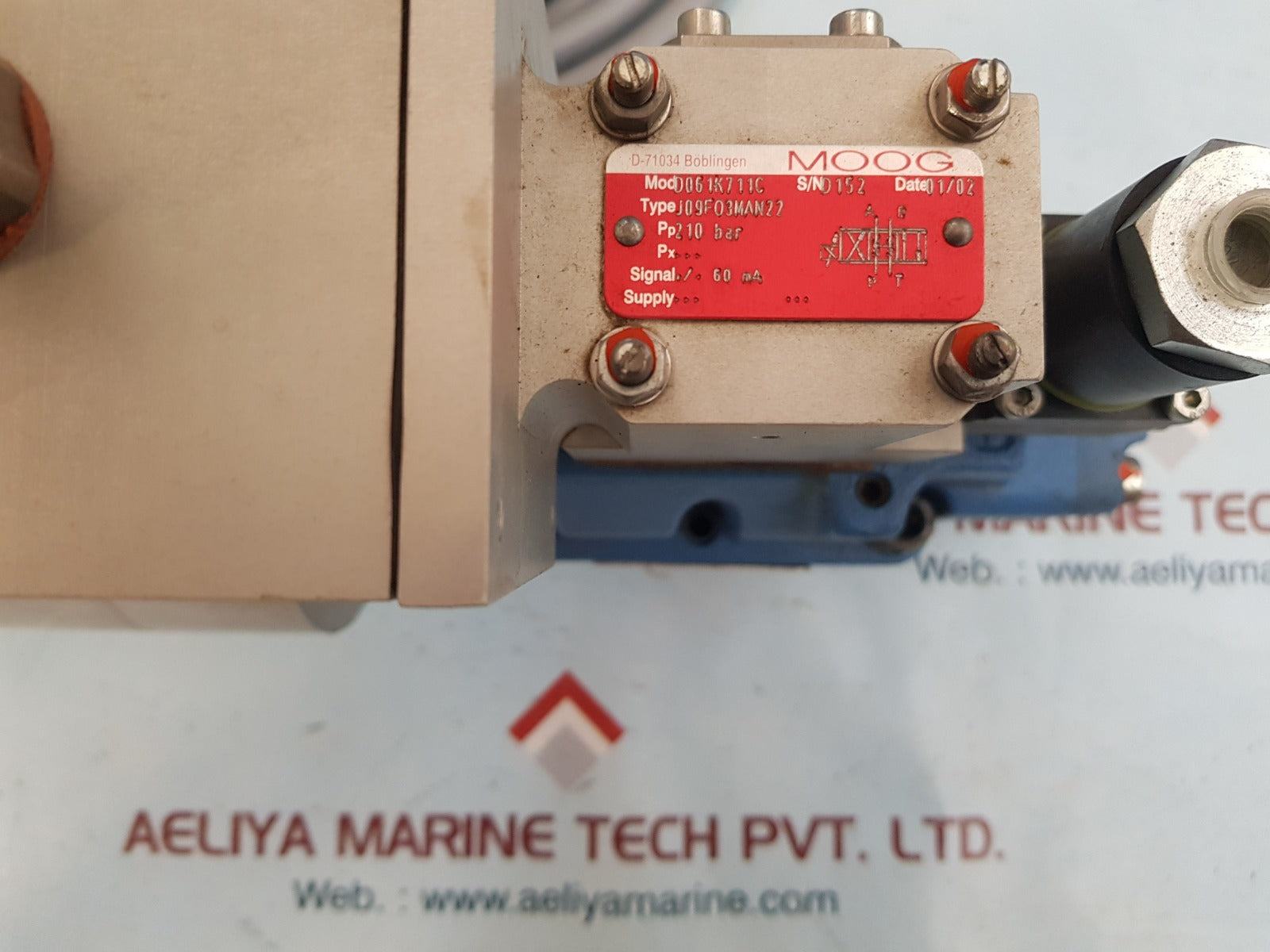 Moog d061k711c servo valve j09f03man22