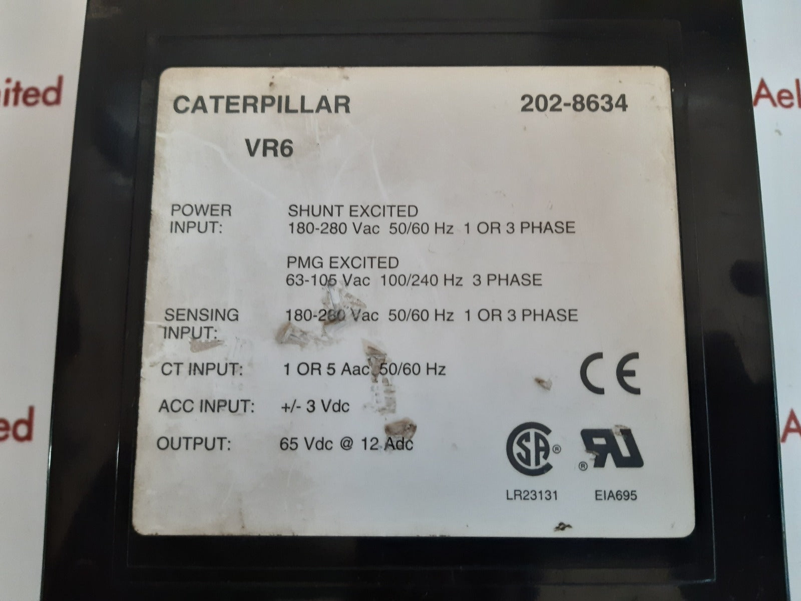 Caterpillar vr6 automatic voltage regulator 202-8634