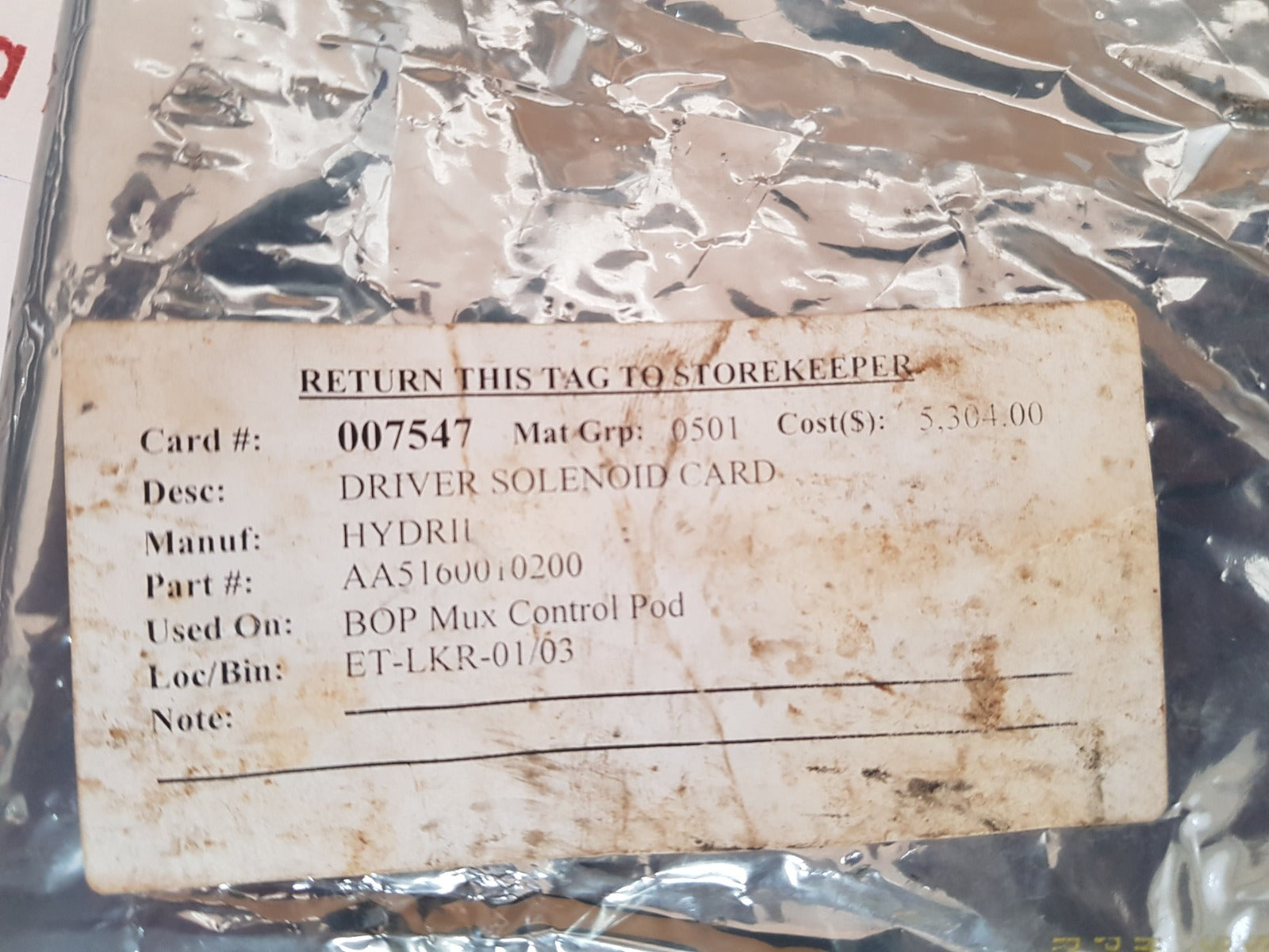 Hydril aa5160010200 solenoid driver rev. h