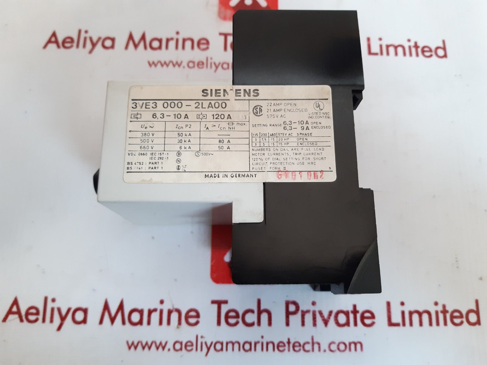 Siemens 3ve3 000-2la00 motor starter protector