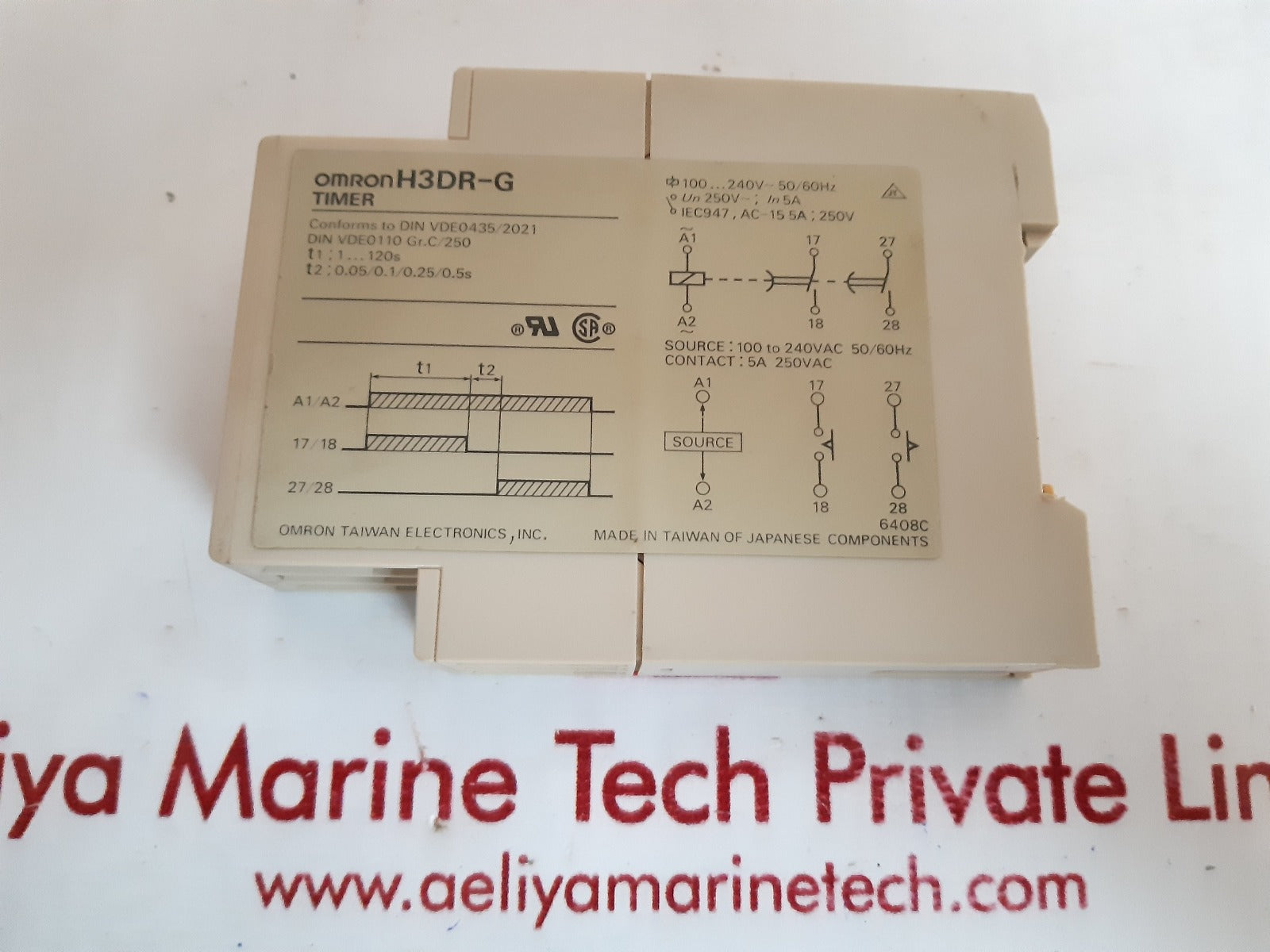 Omron h3dr-g timer relay 5a 250vac