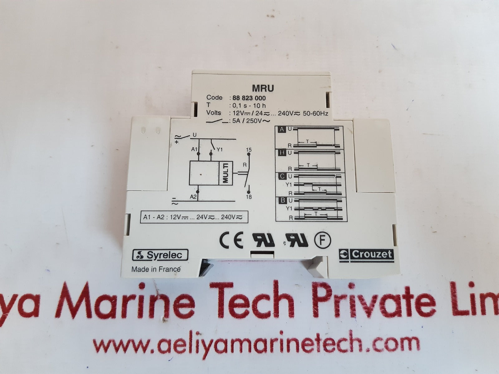 Syrelec crouzet mru 88 823 000 time delay relay