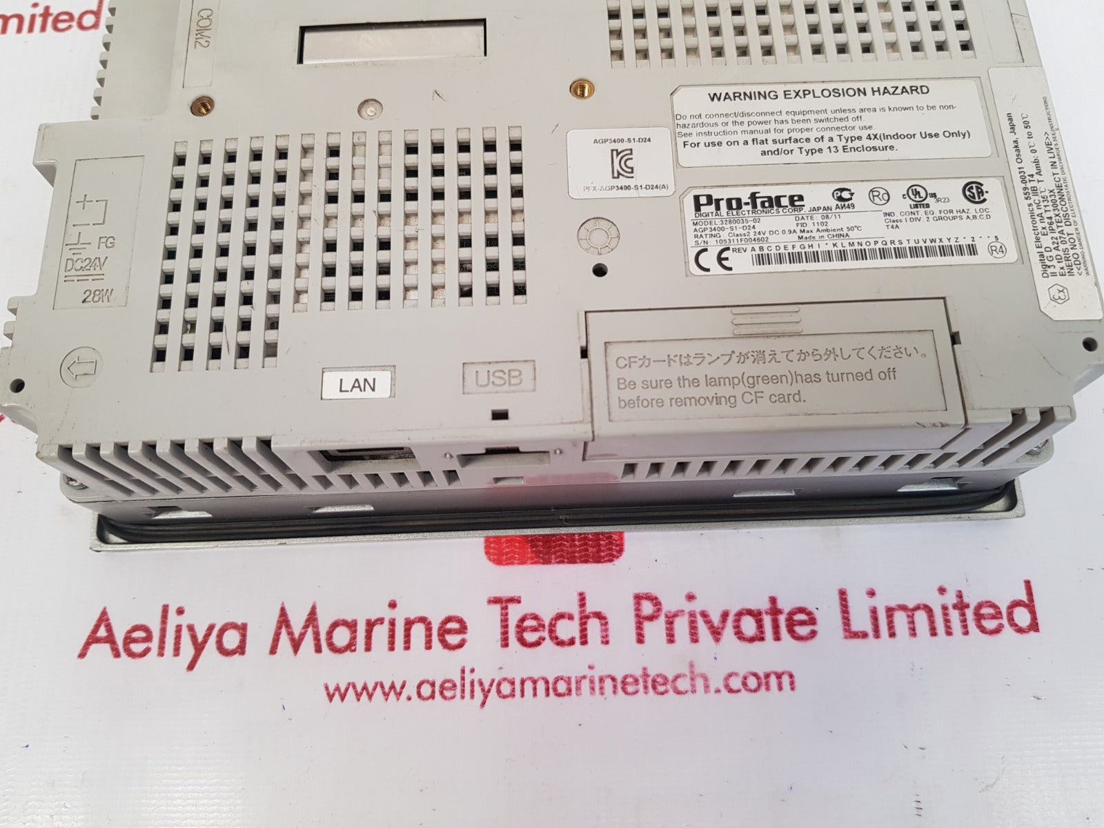 Pro-face 3280035-02 hmi operator panel agp3400-s1-d24