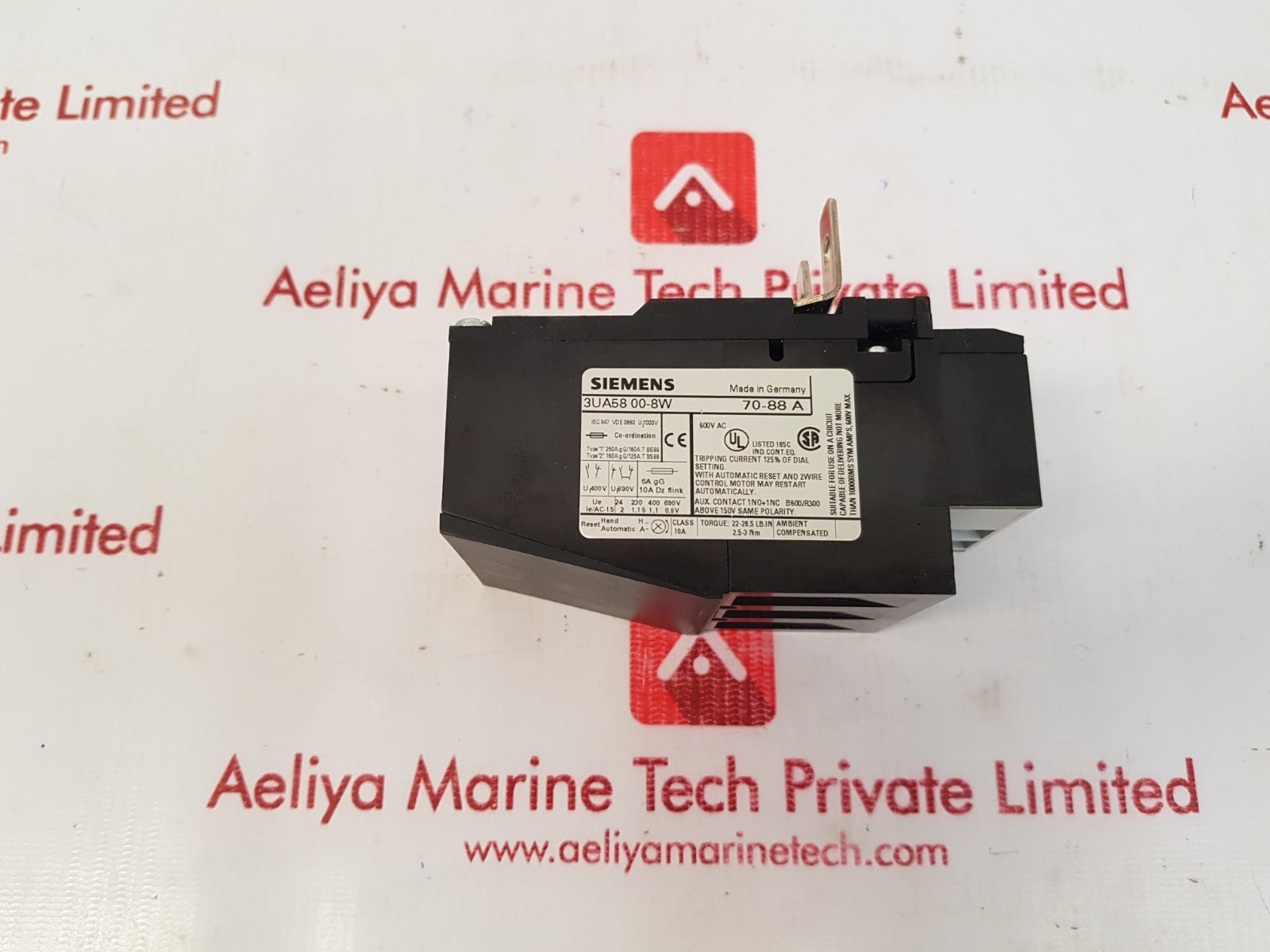Siemens 3ua58 00-8w overload relay