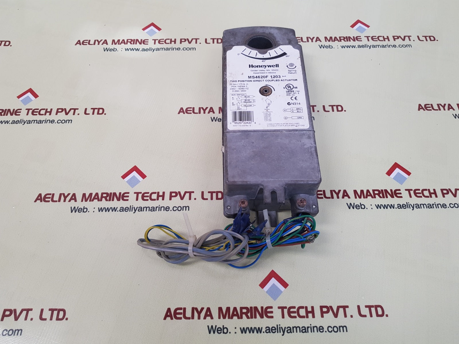 Honeywell ms4620f 1203 two position direct coupled actuator
