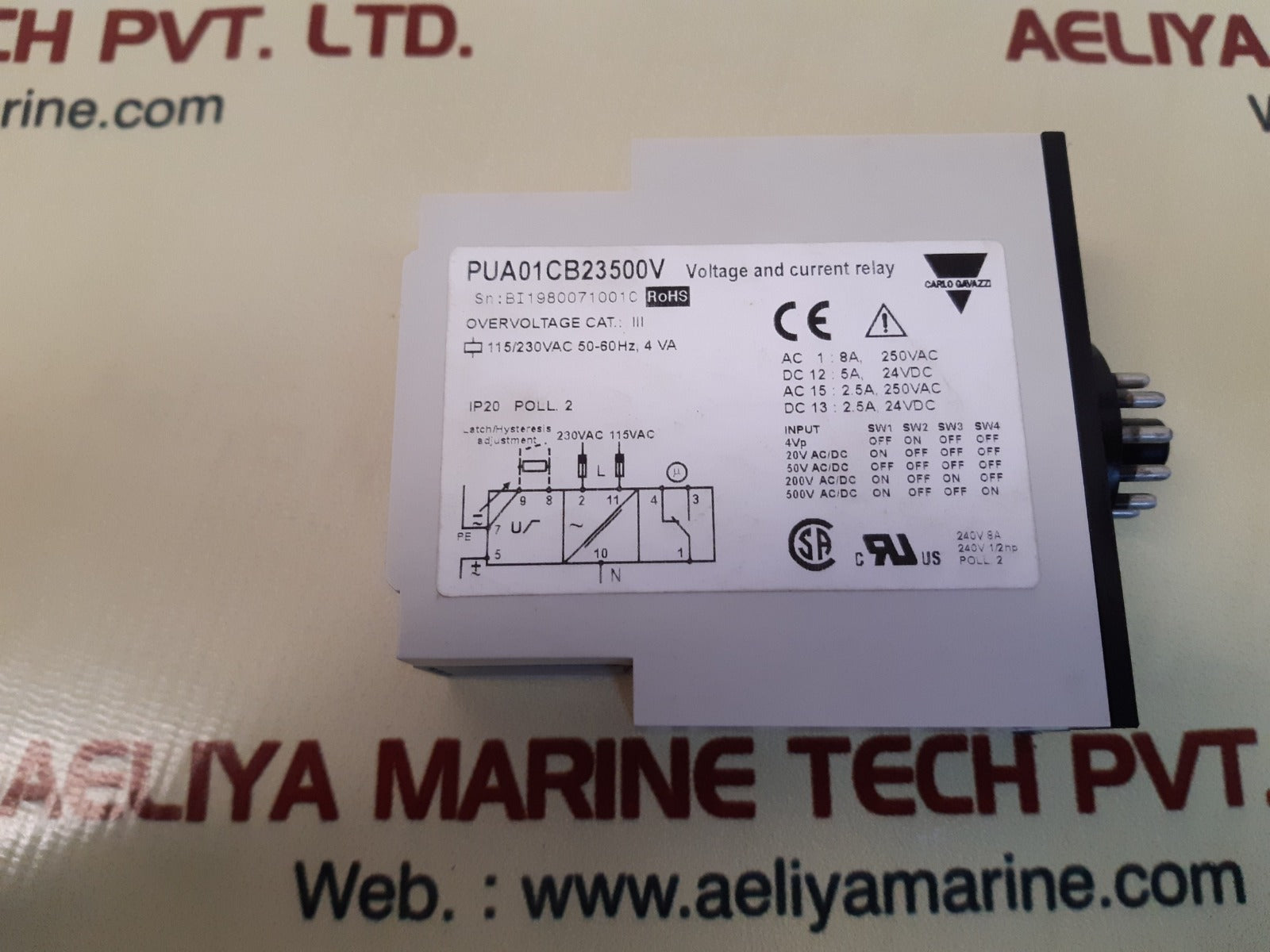 Carlo pua01cb23500v voltage and current relay