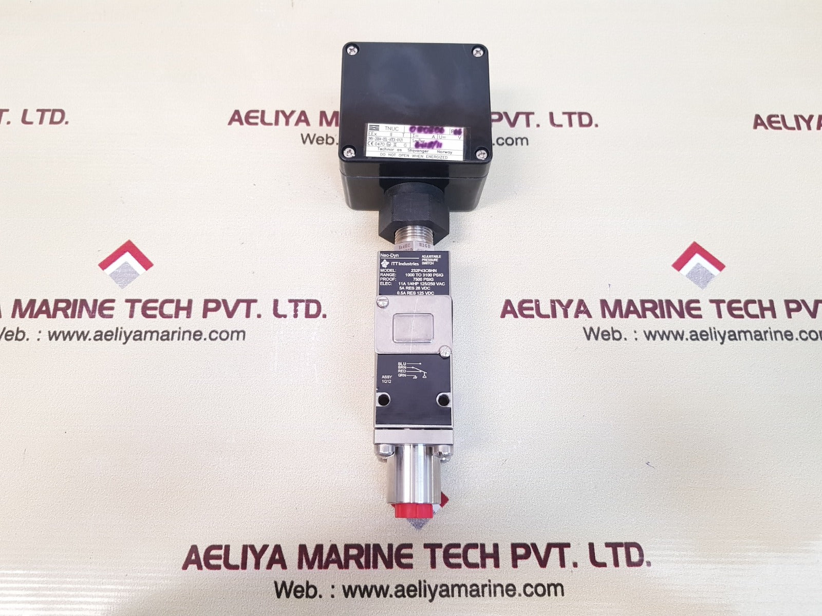 Neo–dyn itt 232p43c6hn adjustable pressure switch with tnuc dnv-2004-0sl-atex-0121