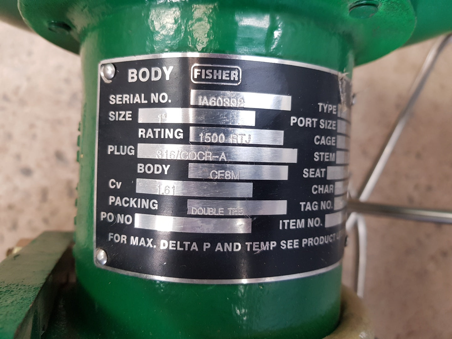 Fisher Hps Globe Valve With Fisher DVC6200 Valve Positioner IP66