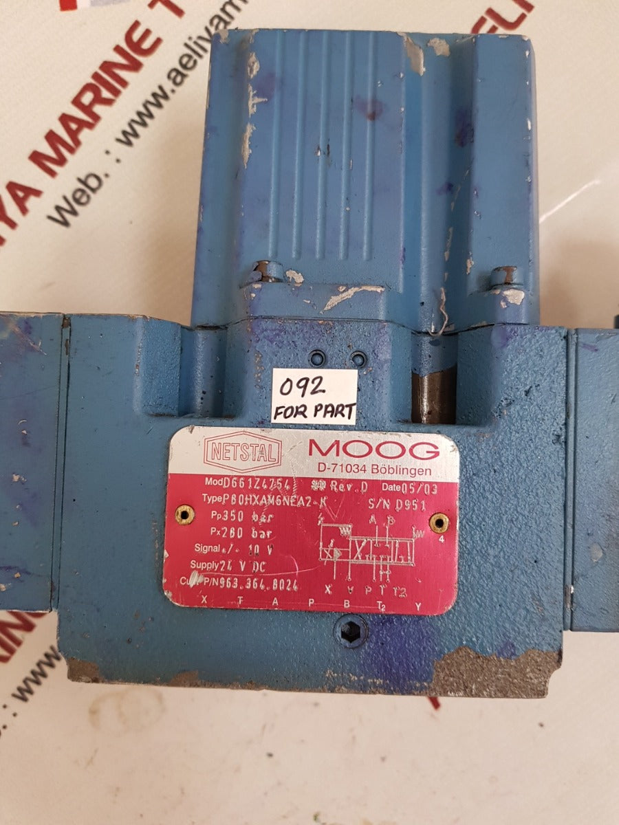 Moog d661z4754 hydraulic valve p80hxam6nea2-k