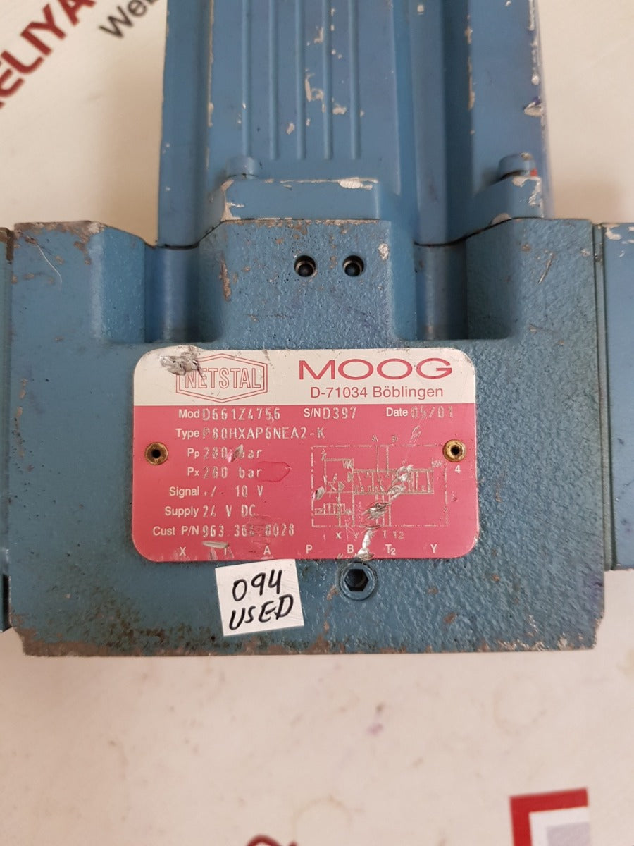 Moog d661z4756 hydraulic valve p80hxap6nea2-k