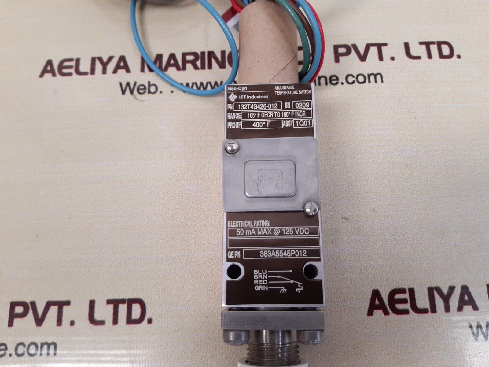 Itt Neo-dyn 132t4s426-012 adjustable temperature switch