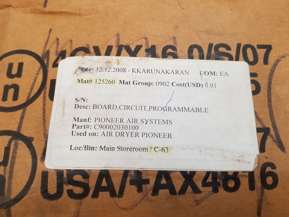 Pioneer air systems c90002030100