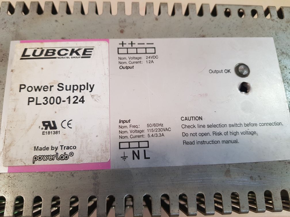 Traco power tis300-124 rail power supply Used