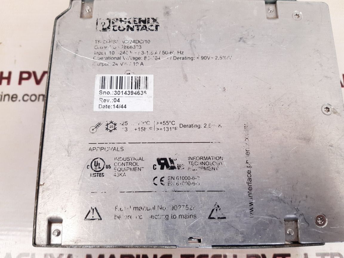 Phoenix contact trio-ps/1ac/24dc/10 power supply