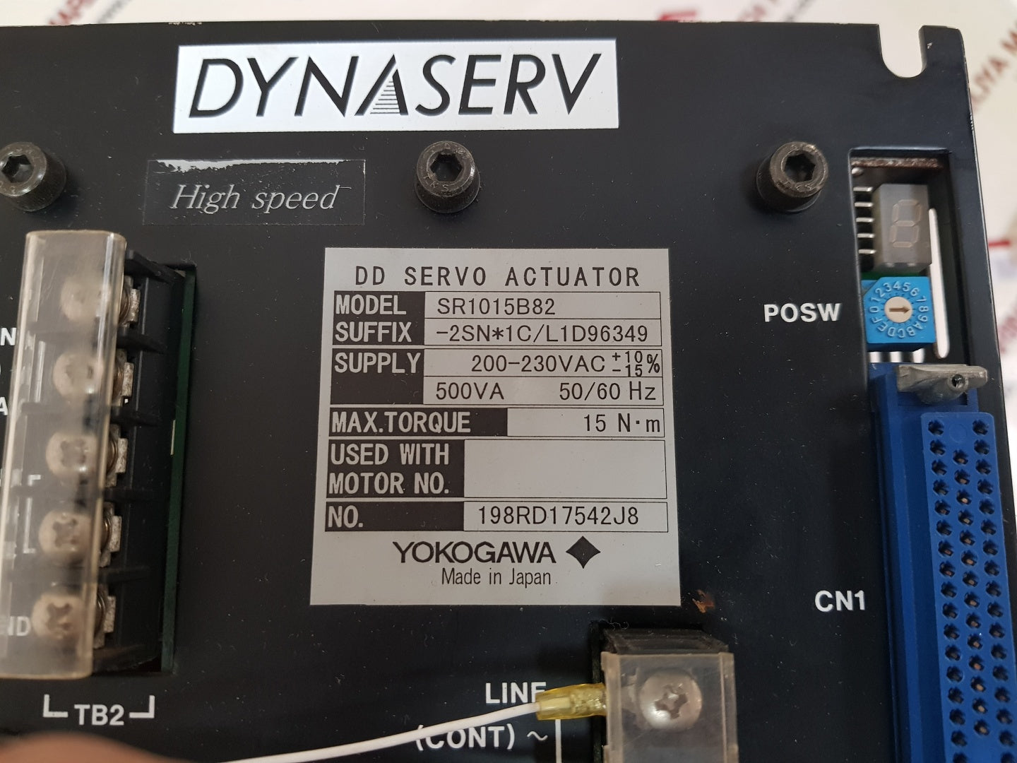 Yokogawa dynaserv sr1015b82-2sn*1c/l1d96349 dd servo actuator