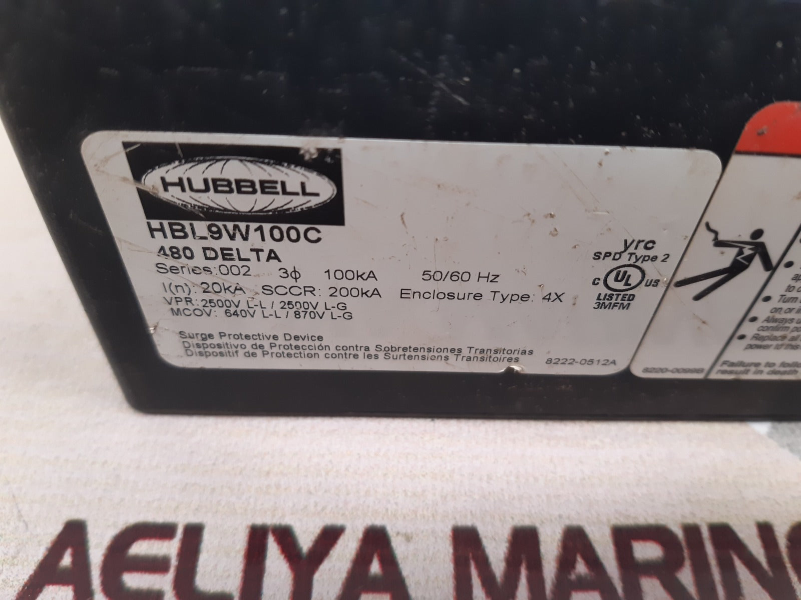 Hubbell hbl9w100c sutge protective device