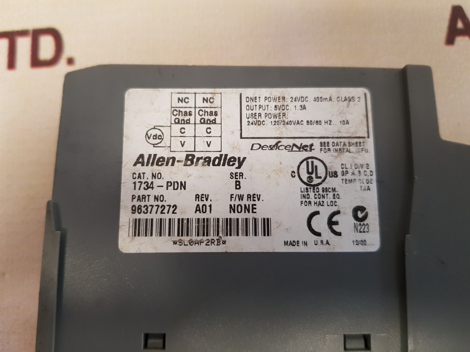 Allen-bradley 1734-pdn communication interface module 96377272