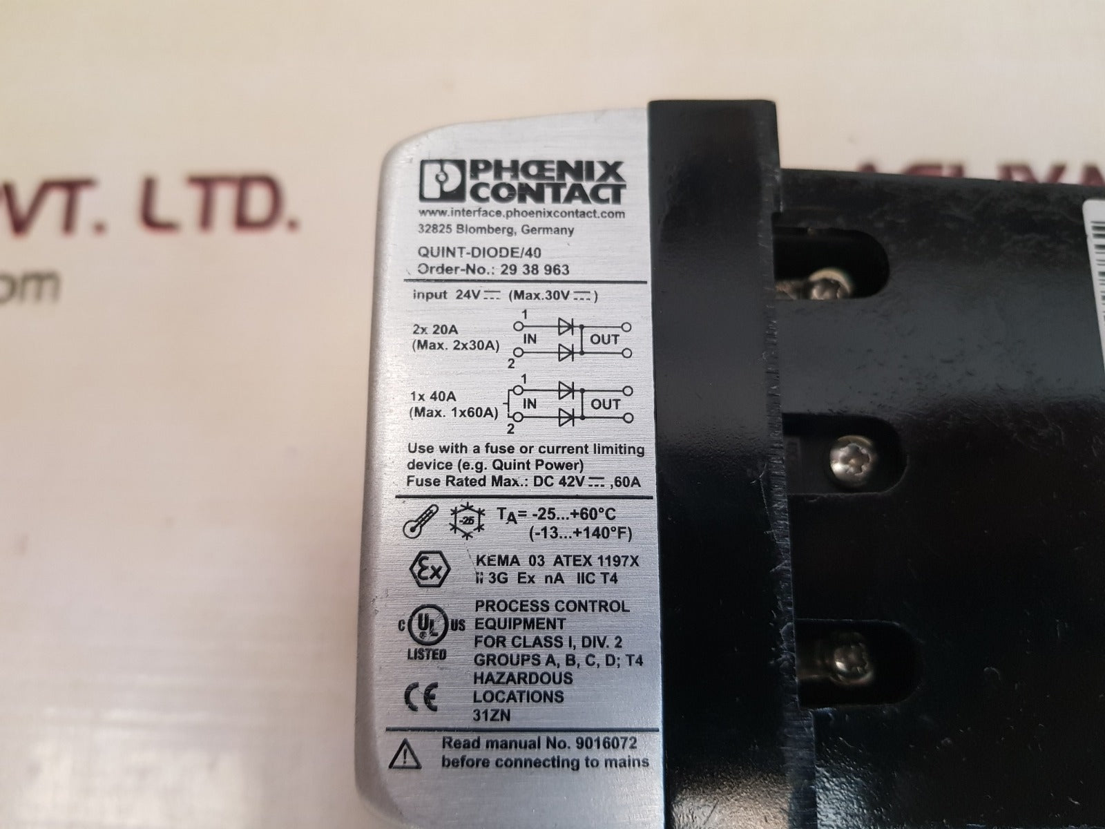 Phoenix contact quint-diode/40 power supply module