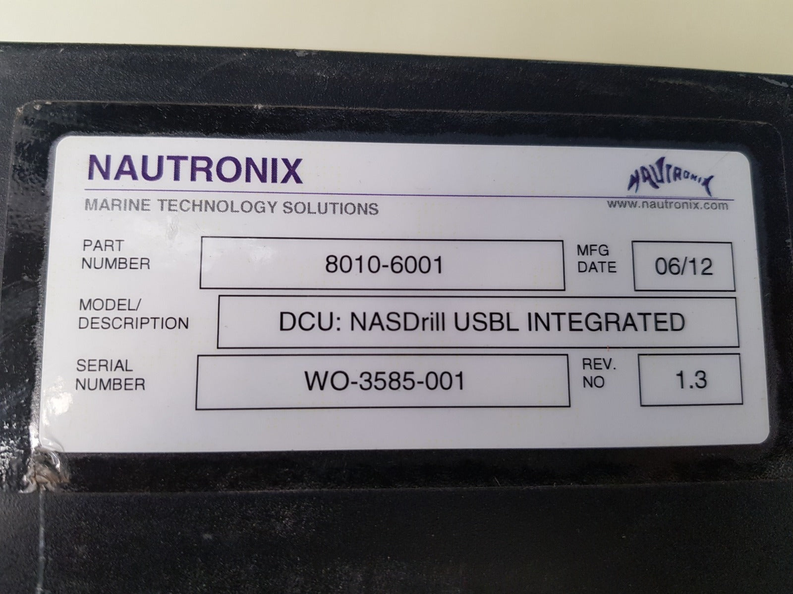 Nautronix 8010-6001 rugged industrial-military panel