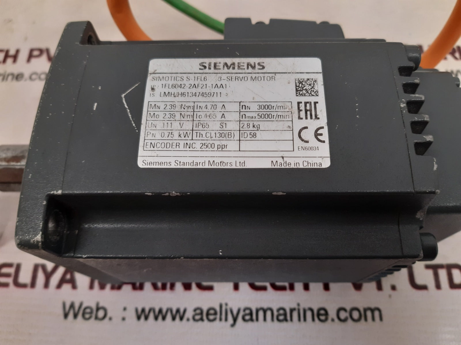 Siemens simotics s-1fl6 1fl6042-2af21-1aa1 servo motor