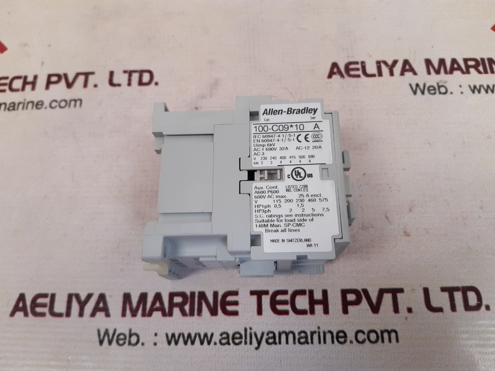 Allen-bradley 100-c09*10 ser.a contactor 60hz