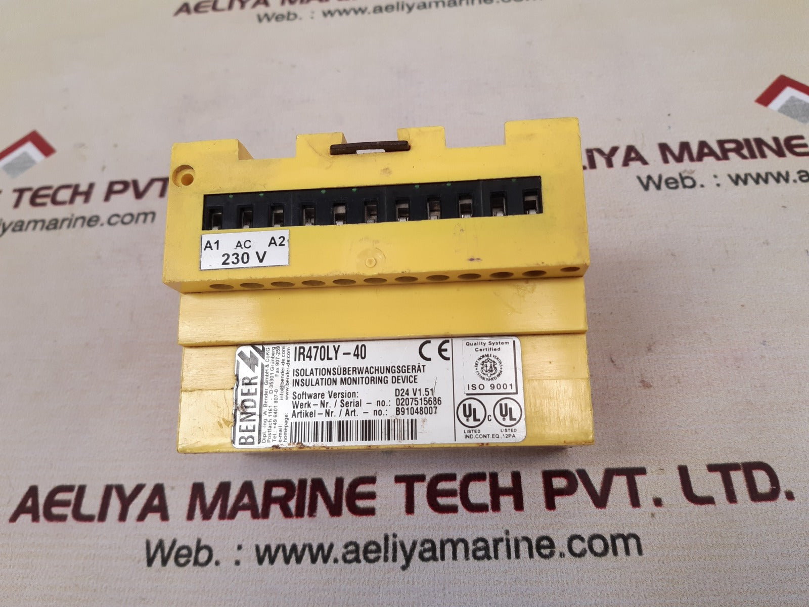 Bender ir470ly-40 insulation monitoring device