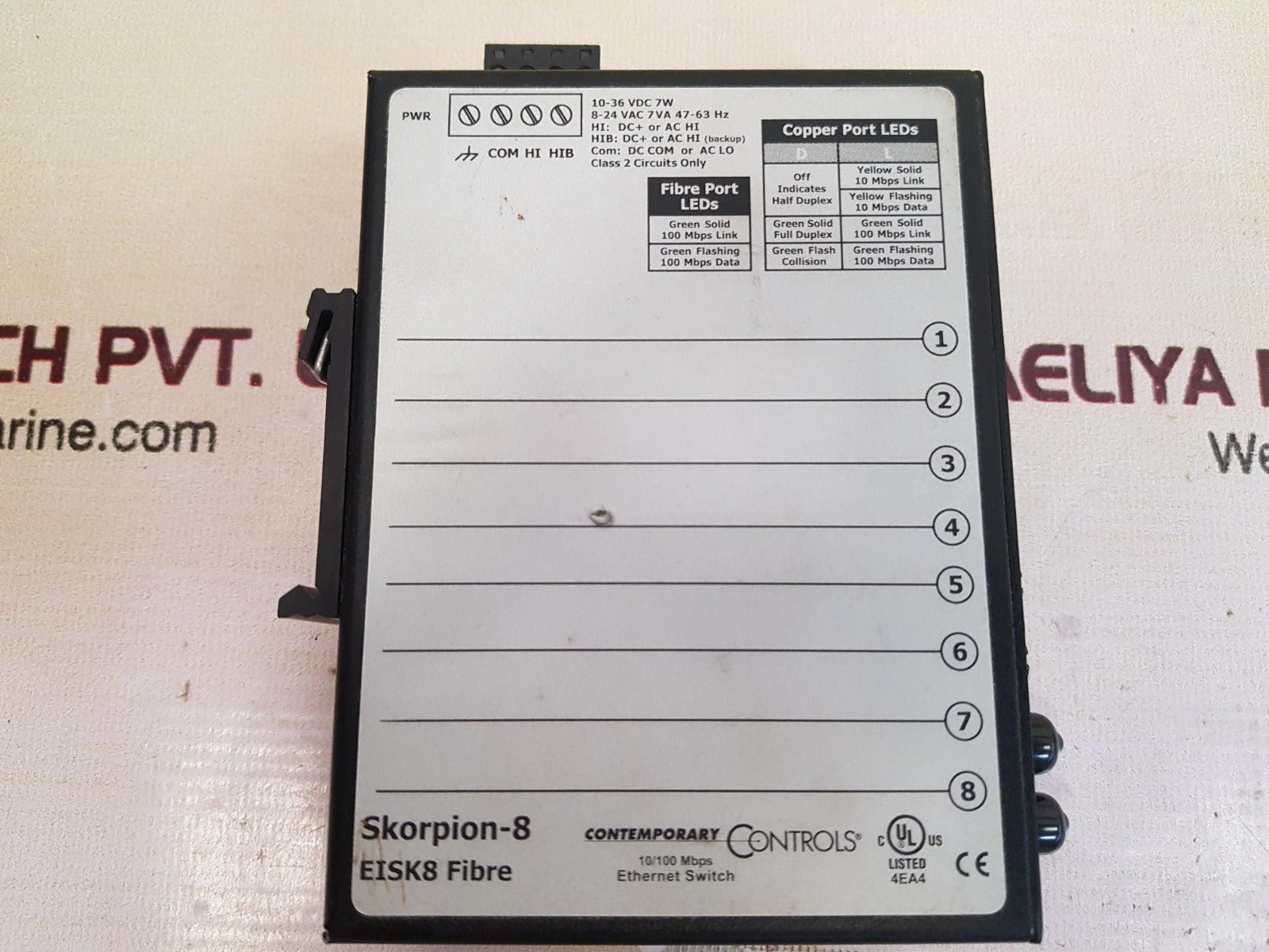 Contemporary controls eisk8-100t/ft ethernet switch