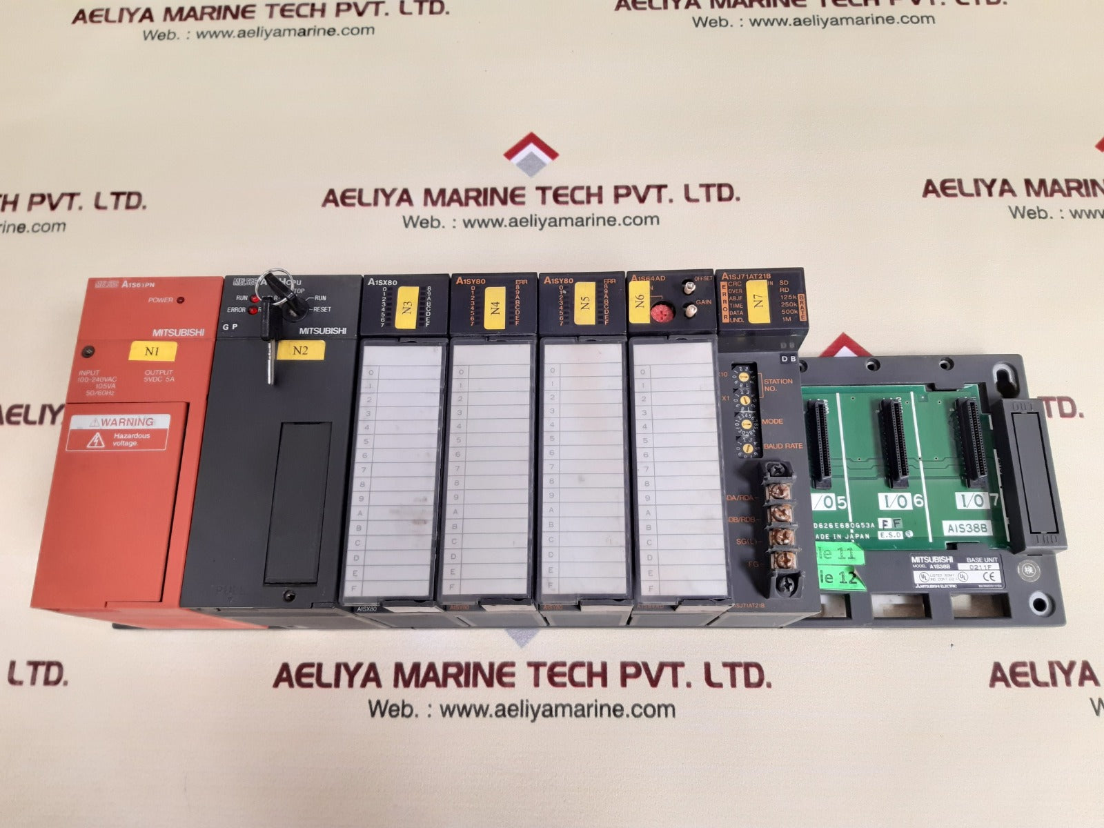 Mitsubishi melsec a1s61pn,a1shcpu,a1sx80,a1sy80,a1s64ad,a1sj71at21b module rack
