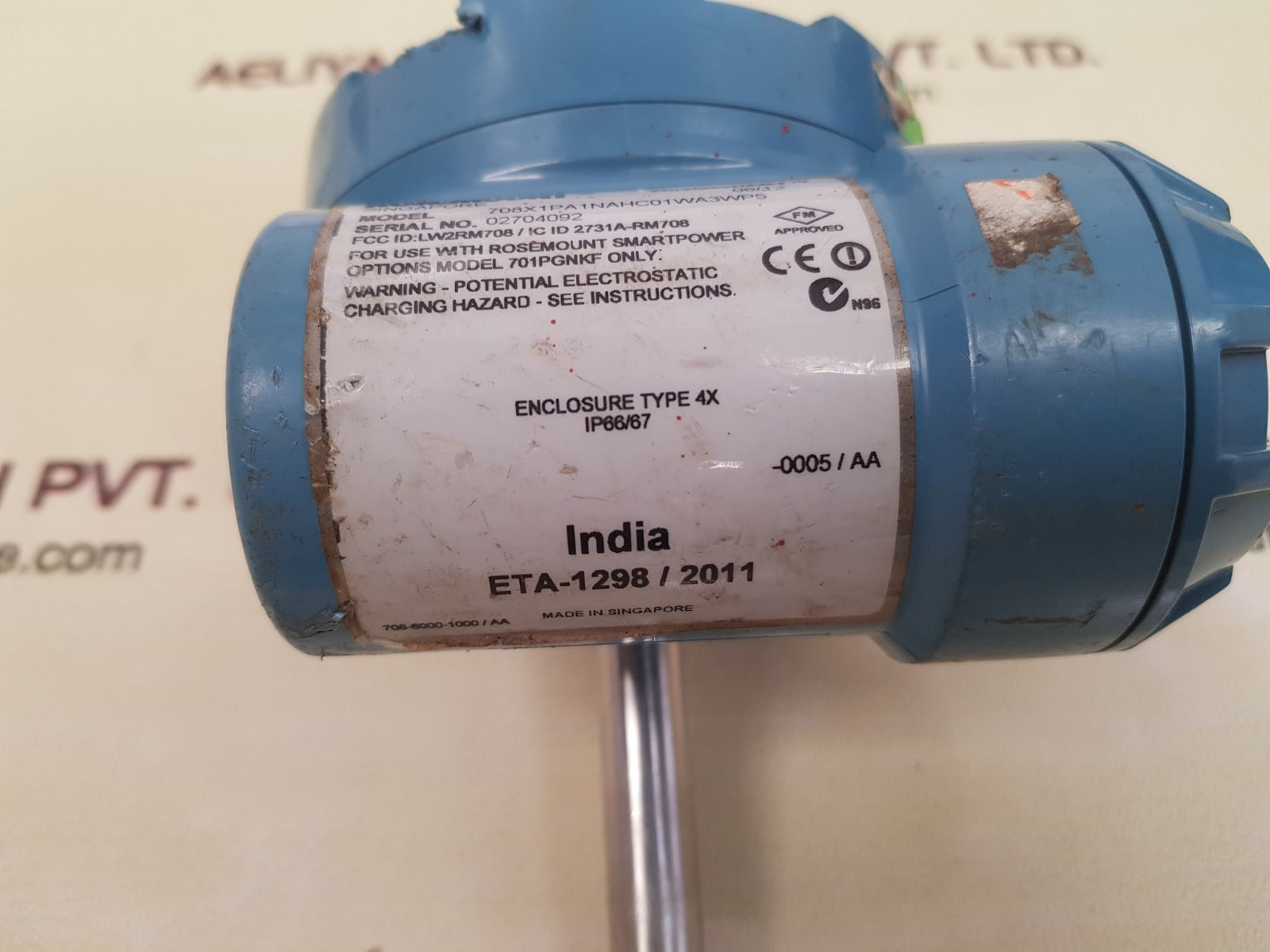 Rosemount 708x1pa1nahc01wa3wp5 wireless hart transmitter