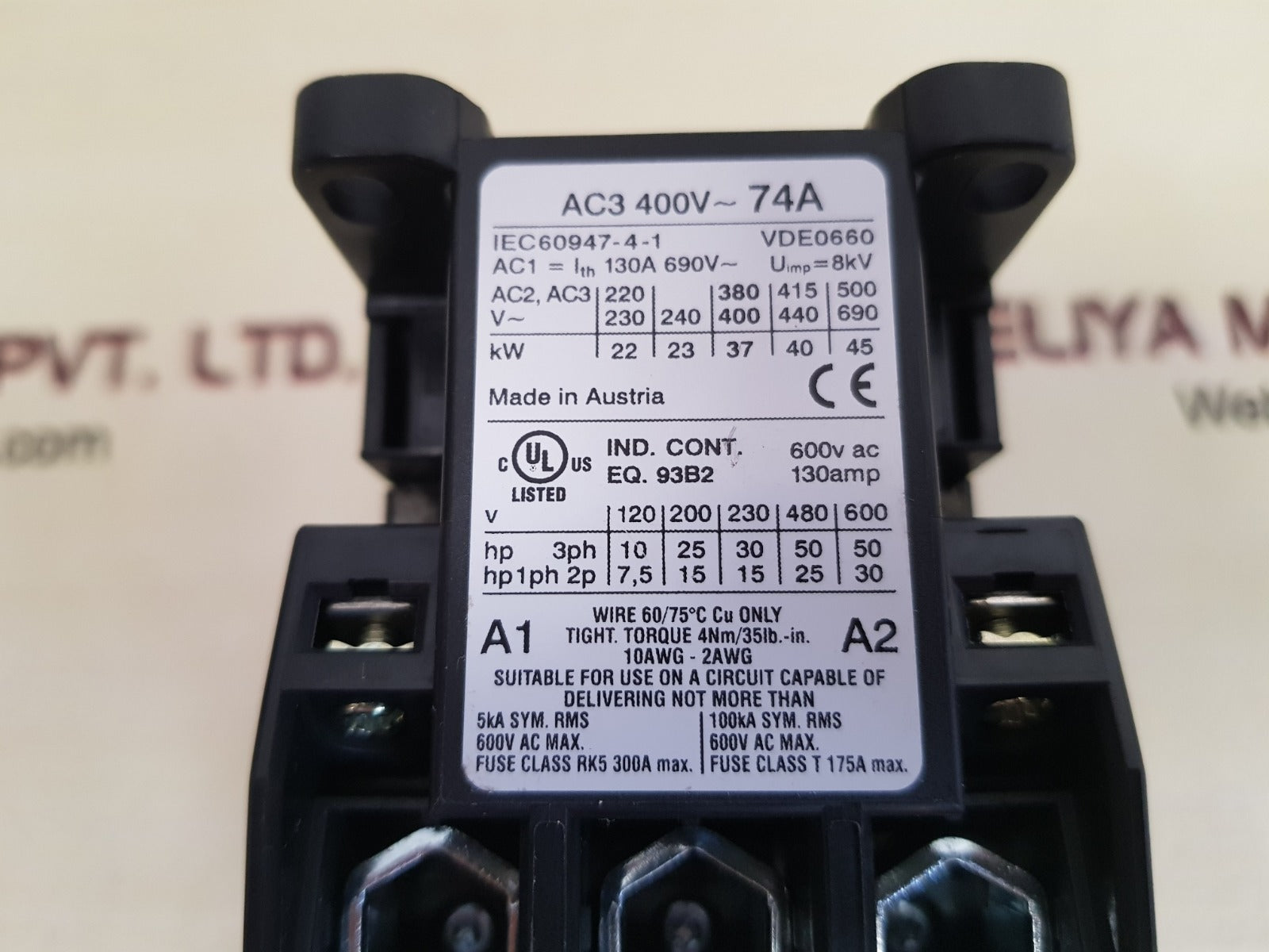 Benedikt & jager k3-74b00 contactor