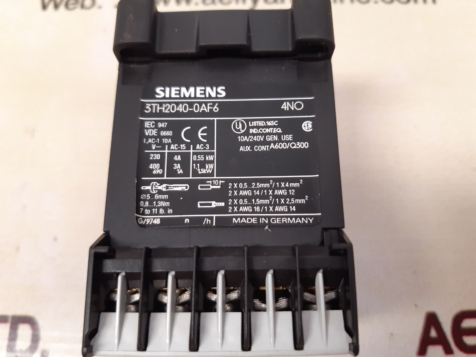 Siemens 3th2040-0af6 control relay