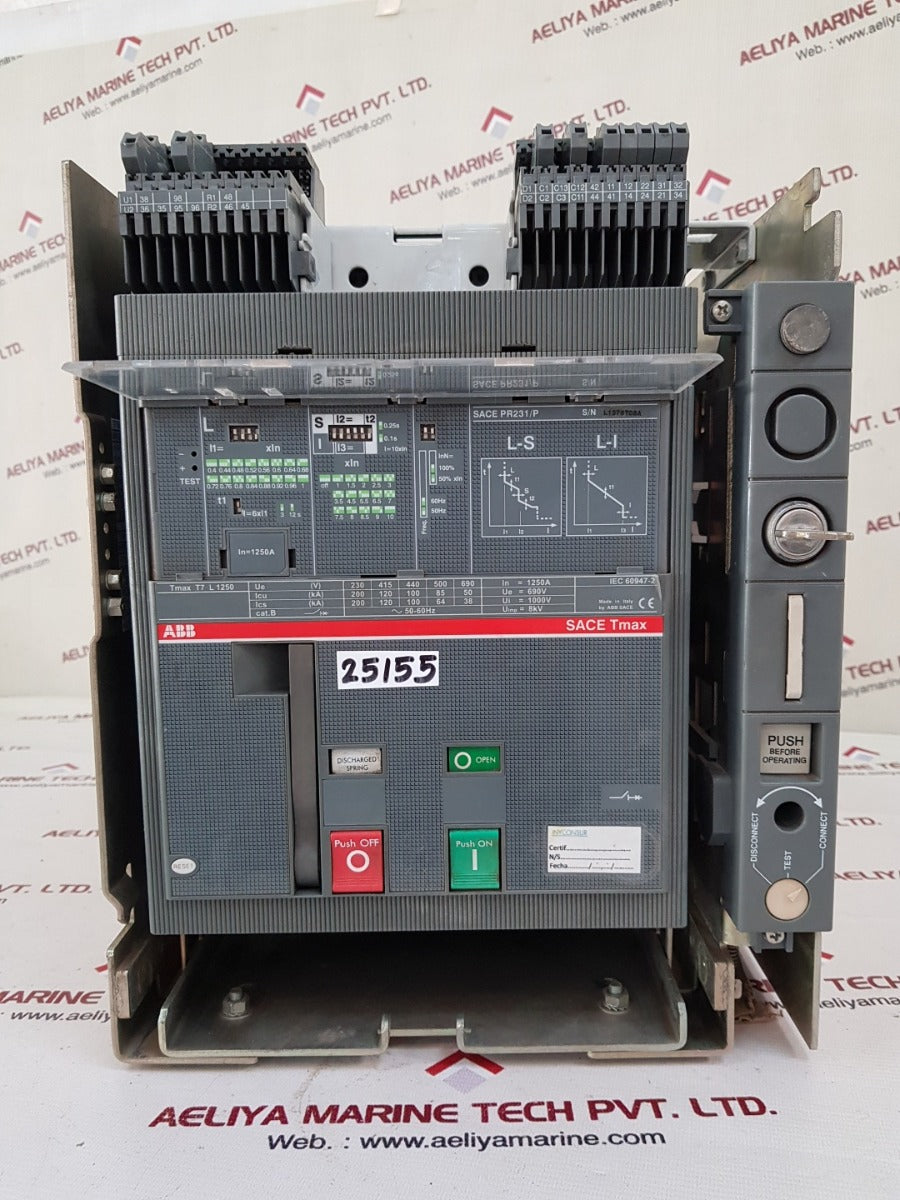 Abb sace pr231/p tmax t7 l1250 circuit breaker 1250a