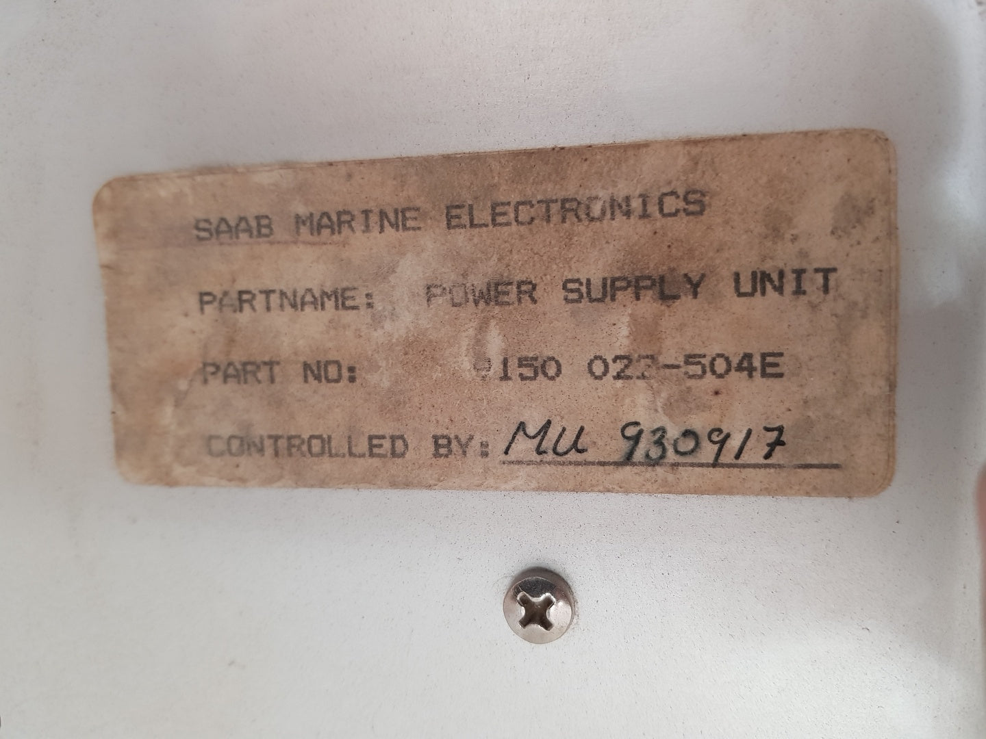 Saab marine tankradar 9150 022-504e power supply unit